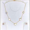 Sophisticated Mother Pearl 21K Gold Necklace Set 