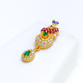 Beautiful Floral Peacock 22k Gold CZ Pendant Set 