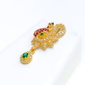 Contemporary Colorful 22k Gold CZ Pendant Set 