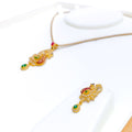 Contemporary Colorful 22k Gold CZ Pendant Set 