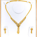 Attractive Alternating 22k Gold Floral Necklace Set