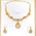 Fancy Floral Paisley 22k Gold Necklace Set