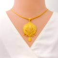 Intricate Heirloom 22k Gold Tasseled Pendant Set 