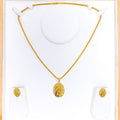 Extravagant Paisley Adorned 22K Gold Pendant Set