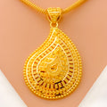 Versatile Glamorous Paisley 22k Gold Pendant Set 