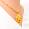 Versatile Glamorous Paisley 22k Gold Pendant Set 