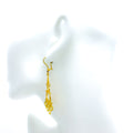 Dazzling Bespoke 21k Gold Hanging Earrings 