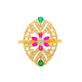 multi-color-flower-22k-gold-cz-statement-ring