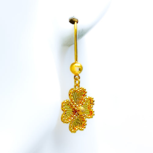 Trendy Fashionable 21k Gold Hanging Earrings 