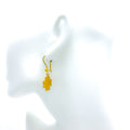 Trendy Fashionable 21k Gold Hanging Earrings 