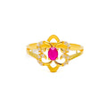 ornate-flower-22k-gold-cz-ring