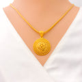 lovely-etched-22k-gold-pendant-set