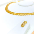 Impressive 22K Gold Geometric Jali Necklace Set