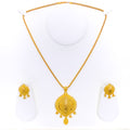 Intricate Heirloom 22k Gold Tasseled Pendant Set