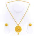 Regal Gleaming 22k Gold Domed Pendant Set 