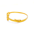 Artistic Vine 22k Gold Silk-Finish Bangle Bracelet