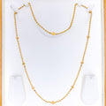 Shimmering Wavy 22k Gold Long Orb Chain - 26"