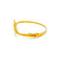 Glimmering High-Gloss 22k Gold Floral Bangle Bracelet