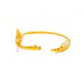 Glimmering High-Gloss 22k Gold Floral Bangle Bracelet