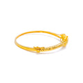 Brilliant Lustrous 22k Gold Striped Bangle Bracelet