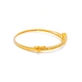 Distinctive Embellished 22k Gold Wavy Bangle Bracelet