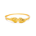 Bold Poised 22k Gold Radiant Bangle Bracelet