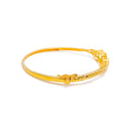 Charming Faceted 22k Gold Motif Bangle Bracelet