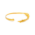 Charming Faceted 22k Gold Motif Bangle Bracelet