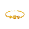 Refined Charming 22k Gold Orb Flexi Bangle Bracelet 