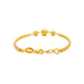 Refined Charming 22k Gold Orb Flexi Bangle Bracelet 