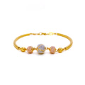 Impeccable Evergreen 22k Gold Orb Flexi Bangle Bracelet 