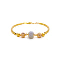 Timeless Textured 22k Gold Orb Flexi Bangle Bracelet 