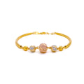 Lavish Twinkling 22k Gold Orb Flexi Bangle Bracelet 