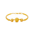 Luxurious Alluring 22k Gold Orb Flexi Bangle Bracelet 