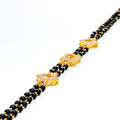 Gorgeous Geometric 22k Gold CZ Black Bead Bracelet