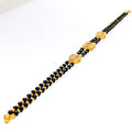 Graceful Alternating 22k Gold CZ Black Bead Bracelet