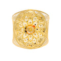 Royal Lustrous Floral 21K Gold Bangle Bracelet 