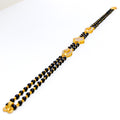 Marquise Adorned 22k Gold Black Bead CZ Bracelet