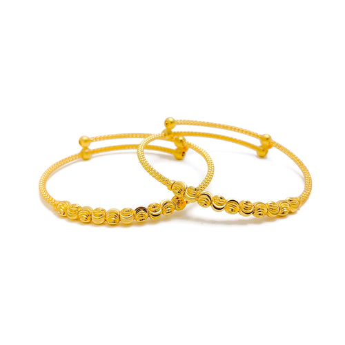bold-beaded-22k-gold-adjustable-baby-bangle-pair