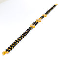 Dapper Dual Chain 22k Gold Black Bead CZ Bracelet