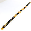 Evergreen Dressy 22k Gold Black Bead CZ Bracelet