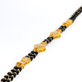 Evergreen Dressy 22k Gold Black Bead CZ Bracelet