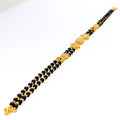 Magnificent Oval 22k Gold Black Bead CZ Bracelet