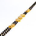 Magnificent Oval 22k Gold Black Bead CZ Bracelet