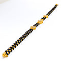 Palatial Posh 22k Gold Black Bead CZ Bracelet