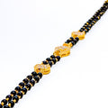 Palatial Posh 22k Gold Black Bead CZ Bracelet