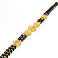 Traditional Tasteful 22k Gold CZ Black Bead Bracelet