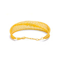 Bright Luminous Signature 21K Gold Bangle Bracelet 