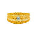 Regal Exquisite Layered 21K Gold Bangle Bracelet 