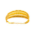 Regal Exquisite Layered 21K Gold Bangle Bracelet 